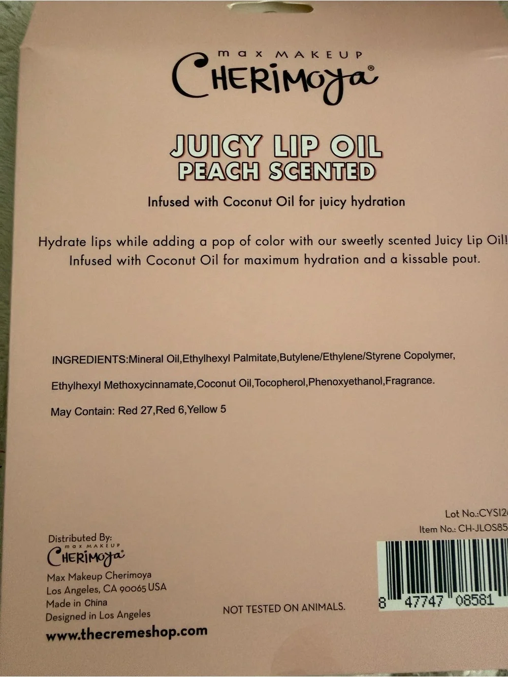 Juicy Lip Oil - Peach Scented (Peach Tint)